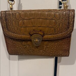 Brahmin Tan Crocodile Embossed Shoulder Bag